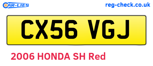 CX56VGJ are the vehicle registration plates.