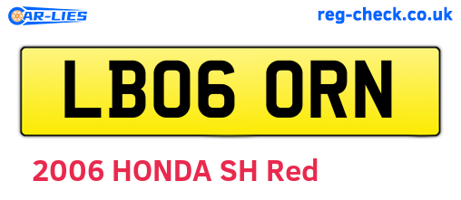 LB06ORN are the vehicle registration plates.