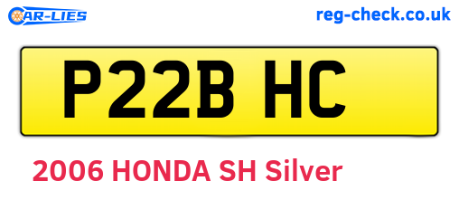 P22BHC are the vehicle registration plates.