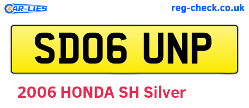 SD06UNP are the vehicle registration plates.