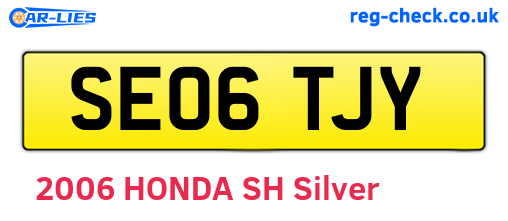 SE06TJY are the vehicle registration plates.