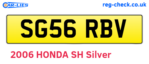 SG56RBV are the vehicle registration plates.