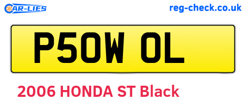 P50WOL are the vehicle registration plates.