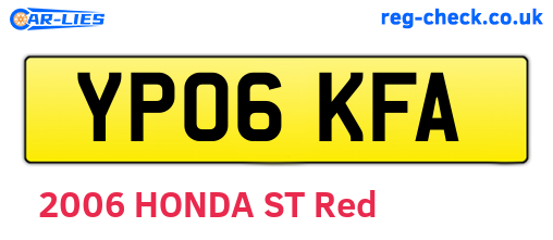 YP06KFA are the vehicle registration plates.