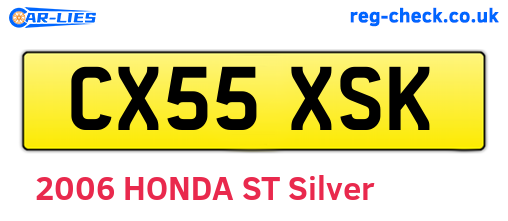 CX55XSK are the vehicle registration plates.