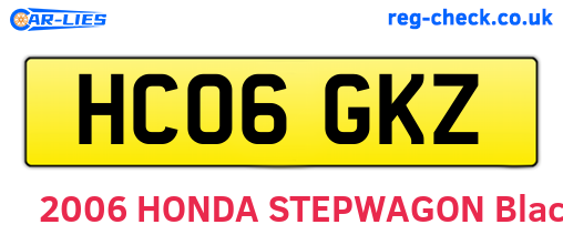 HC06GKZ are the vehicle registration plates.