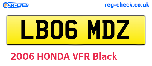 LB06MDZ are the vehicle registration plates.