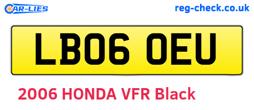 LB06OEU are the vehicle registration plates.