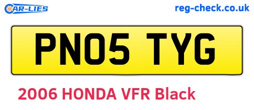 PN05TYG are the vehicle registration plates.