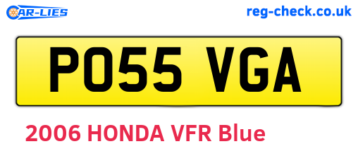 PO55VGA are the vehicle registration plates.