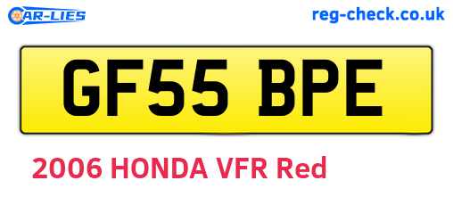 GF55BPE are the vehicle registration plates.