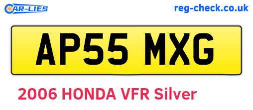 AP55MXG are the vehicle registration plates.