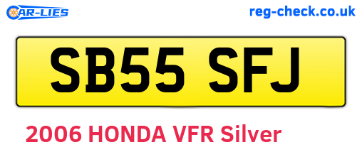 SB55SFJ are the vehicle registration plates.