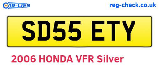 SD55ETY are the vehicle registration plates.