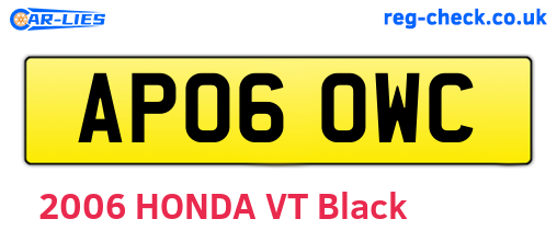 AP06OWC are the vehicle registration plates.