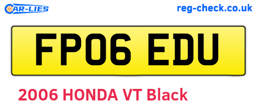 FP06EDU are the vehicle registration plates.