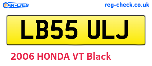LB55ULJ are the vehicle registration plates.