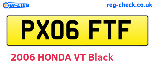 PX06FTF are the vehicle registration plates.