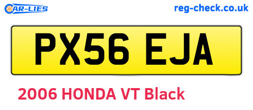 PX56EJA are the vehicle registration plates.