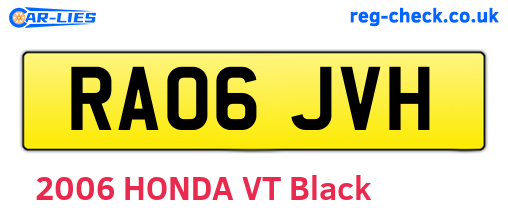 RA06JVH are the vehicle registration plates.
