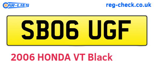 SB06UGF are the vehicle registration plates.