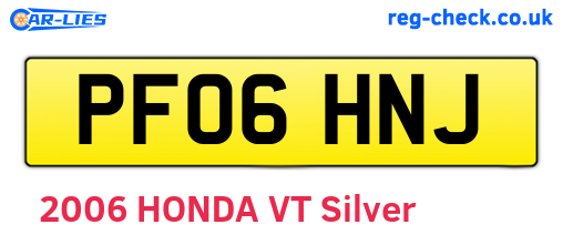 PF06HNJ are the vehicle registration plates.