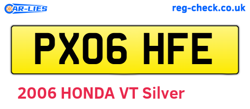 PX06HFE are the vehicle registration plates.
