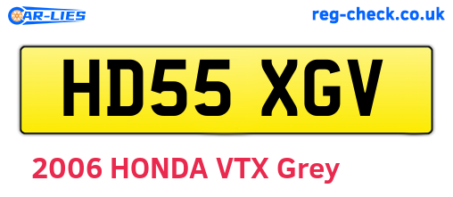 HD55XGV are the vehicle registration plates.