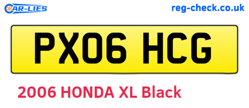 PX06HCG are the vehicle registration plates.