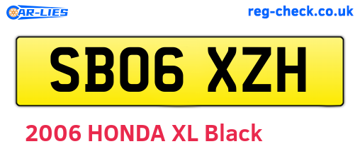 SB06XZH are the vehicle registration plates.