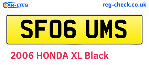 SF06UMS are the vehicle registration plates.
