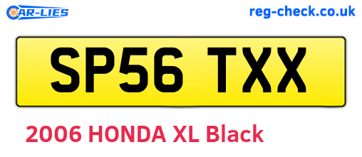 SP56TXX are the vehicle registration plates.