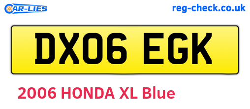 DX06EGK are the vehicle registration plates.
