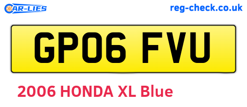 GP06FVU are the vehicle registration plates.