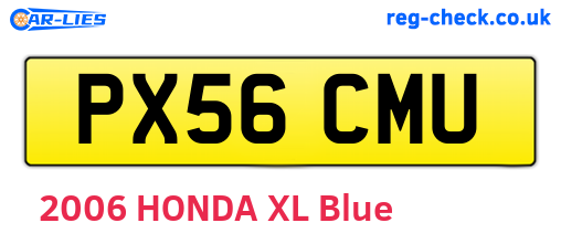 PX56CMU are the vehicle registration plates.
