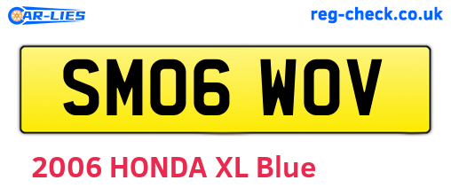 SM06WOV are the vehicle registration plates.