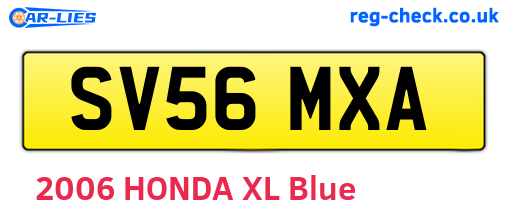 SV56MXA are the vehicle registration plates.