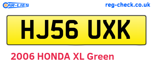 HJ56UXK are the vehicle registration plates.