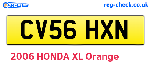 CV56HXN are the vehicle registration plates.