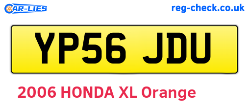 YP56JDU are the vehicle registration plates.
