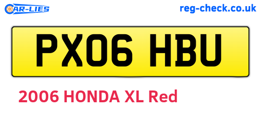 PX06HBU are the vehicle registration plates.