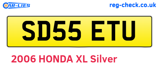 SD55ETU are the vehicle registration plates.