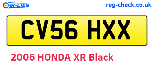 CV56HXX are the vehicle registration plates.