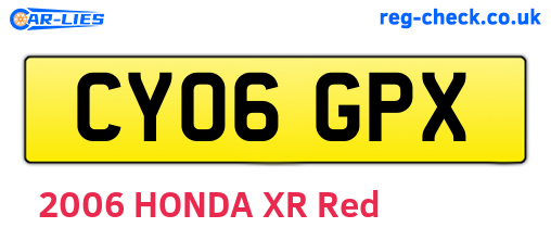 CY06GPX are the vehicle registration plates.