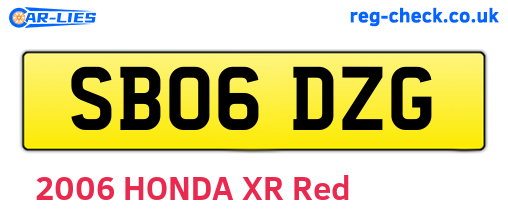 SB06DZG are the vehicle registration plates.
