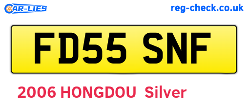 FD55SNF are the vehicle registration plates.