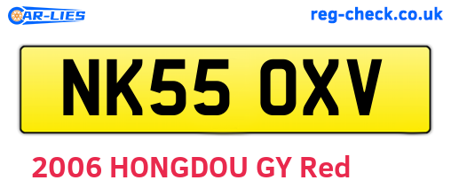 NK55OXV are the vehicle registration plates.