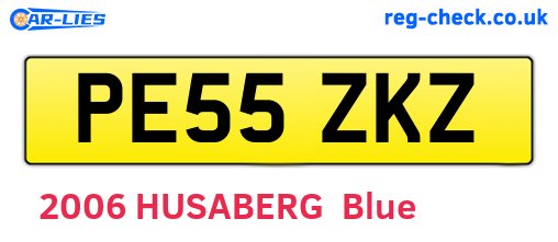 PE55ZKZ are the vehicle registration plates.