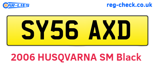 SY56AXD are the vehicle registration plates.