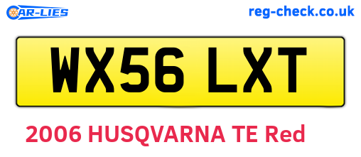WX56LXT are the vehicle registration plates.
